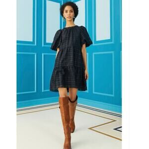 Marie Oliver XS‎ Wren Midnight Plaid Mini Dress Silk Blend